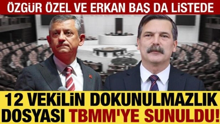 12 vekilin dokunulmazlık dosyası TBMM'ye sunuldu! Aralarında Özgür Özel, Erkan Baş da var