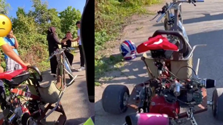 15 yaşındaki Mert’in yaptığı motor jandarma engeline takıldı