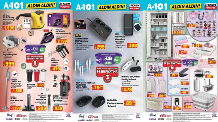 A101'de peş peşe indirim! 27 Kasım'da sepetleri dolduracak kampanya...