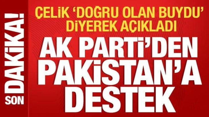 AK Parti Sözcüsü Ömer Çelik'ten Pakistan'a destek