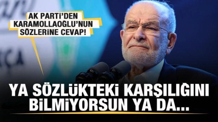 AK Parti'den Karamollaoğlu'na cevap: Ya s&ouml;zl&uuml;kteki karşılığını bilmiyorsun ya da...