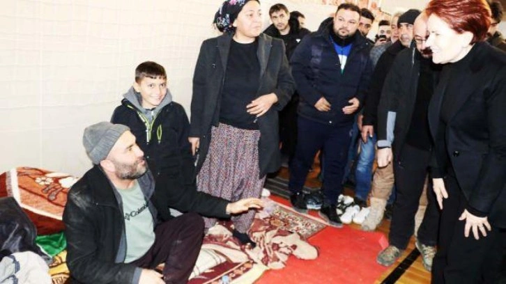 Akşener deprem b&ouml;lgesinde incelemelerde bulundu