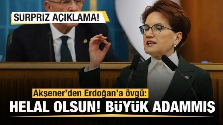 Akşener'den Başkan Erdoğan'a &ouml;vg&uuml;: Helal olsun b&uuml;y&uuml;k adammış