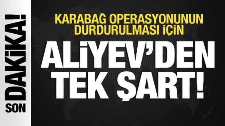 Aliyev Karabağ i&ccedil;in tek şartını a&ccedil;ıkladı! Operasyon ancak b&ouml;yle duracak...