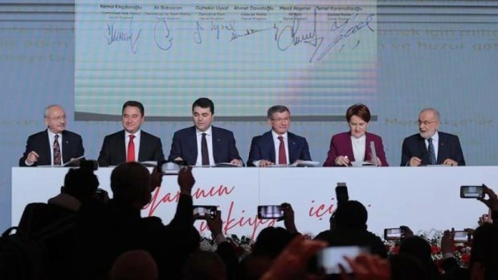Altılı masa Ortak Politikalar Mutabakat Metni'ni a&ccedil;ıklıyor