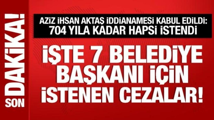 'Aziz İhsan Aktaş suç örgütü' soruşturmasında iddianame kabul edildi