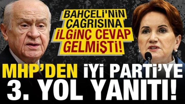 Bah&ccedil;eli'nin &ccedil;ağrısına ilgin&ccedil; cevap gelmişti! MHP'den İYİ Parti'ye '3. yol'