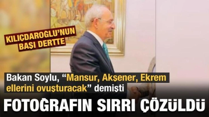 Bakan Soylu'nun paylaştığı Kılı&ccedil;daroğlu ile ilgili esrarengiz fotoğrafın gizemi &ccedil;&ouml;z&uuml;ld&uuml;