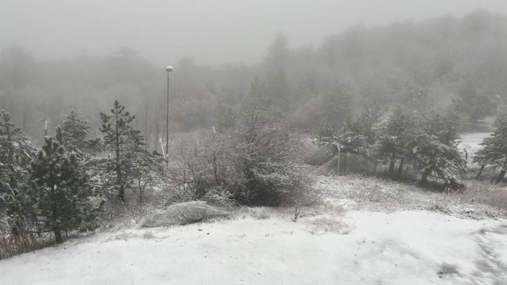 Balıkesir Sındırgı'da kar yağdı