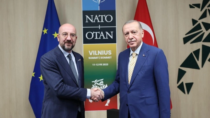 Başkan Erdoğan AB Konseyi Başkanı Michel ile g&ouml;r&uuml;şt&uuml;