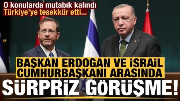 Başkan Erdoğan ile İsrail Cumhurbaşkanı arasında kritik g&ouml;r&uuml;şme! T&uuml;rkiye'ye teşekk&uuml;retti