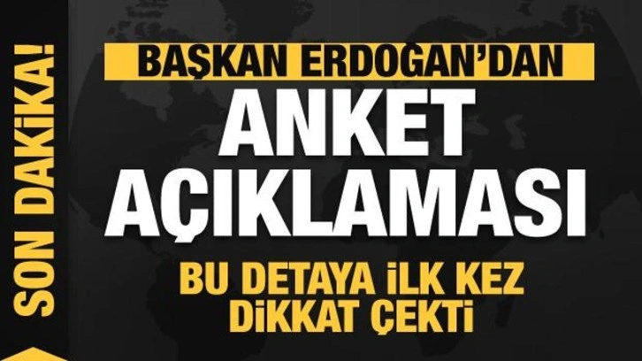Başkan Erdoğan'dan anket a&ccedil;ıklaması! Bu detaya ilk kez dikkat &ccedil;ekti