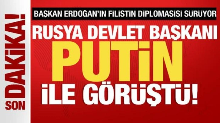 Başkan Erdoğan'ın Filistin diplomasisi s&uuml;r&uuml;yor! Putin ile g&ouml;r&uuml;şt&uuml;