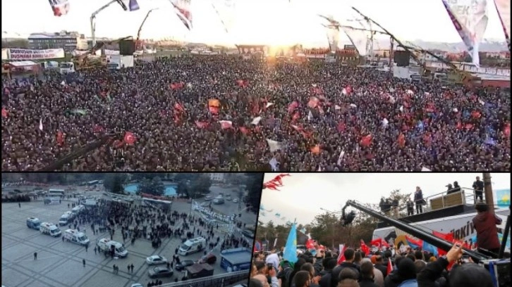 Bir şehir iki miting&hellip; Erzurum'da AK Parti ve İyi Parti farkı!