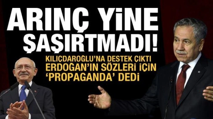 B&uuml;lent Arın&ccedil;'tan Kılı&ccedil;daroğlu'na destek: Boğazına sarılmak gerekmez