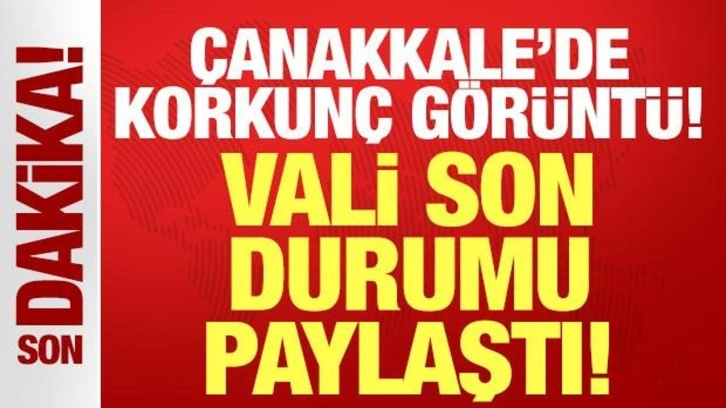 Çanakkale'de havadan çekilen korkunç görüntü: Vali Toraman son durumu paylaştı!