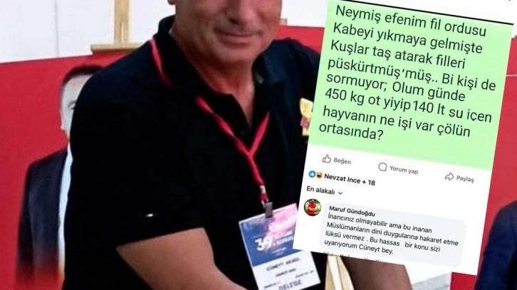 CHP'li isimden skandal paylaşım: Fil suresi ile alay etti