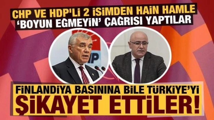 CHP ve HDP'li 2 isimden hain hamle: Finladiya basınına konuştular, akıllara zarar s&ouml;zler..