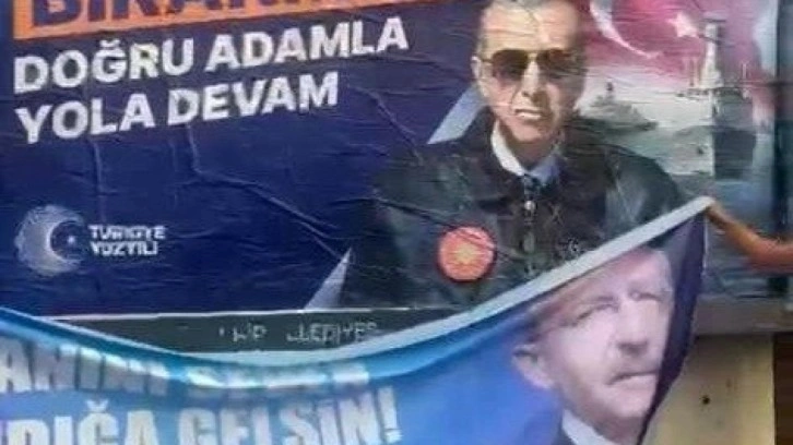CHP&rsquo;li belediyeden Cumhurbaşkanı Erdoğan&rsquo;ın afişlerine &ccedil;irkin saldırı