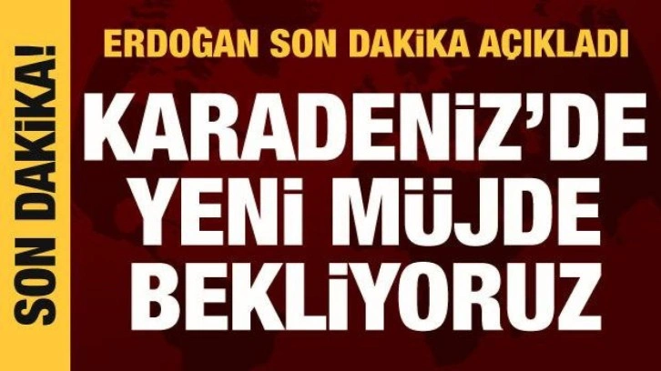 Cumhurbaşkanı Erdoğan a&ccedil;ıkladı: Karadeniz'de yeni m&uuml;jde bekliyoruz