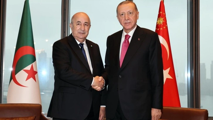 Cumhurbaşkanı Erdoğan, Cezayir Cumhurbaşkanı Tebbun ile g&ouml;r&uuml;şt&uuml;