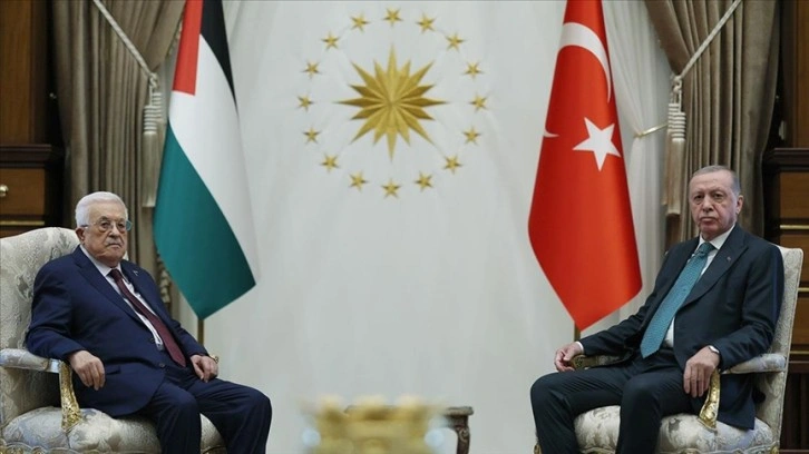 Cumhurbaşkanı Erdoğan, Filistin Devlet Başkanı Abbas ile g&ouml;r&uuml;şt&uuml;