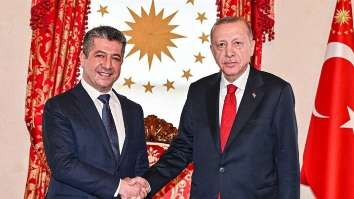 Cumhurbaşkanı Erdoğan, IKBY Başbakanı Barzani ile g&ouml;r&uuml;şt&uuml;
