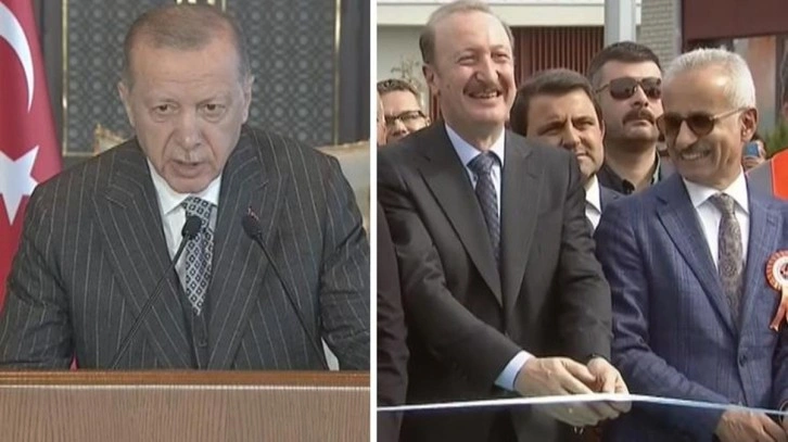 Cumhurbaşkanı Erdoğan, kurdeleyi kesmek i&ccedil;in sabırsızlanan bakan yardımcısını b&ouml;yle uyardı: Sabırlı