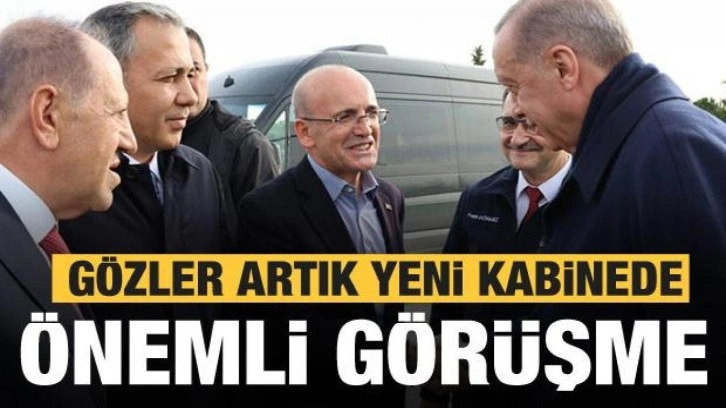Cumhurbaşkanı Erdoğan Mehmet Şimşek ile g&ouml;r&uuml;şt&uuml;