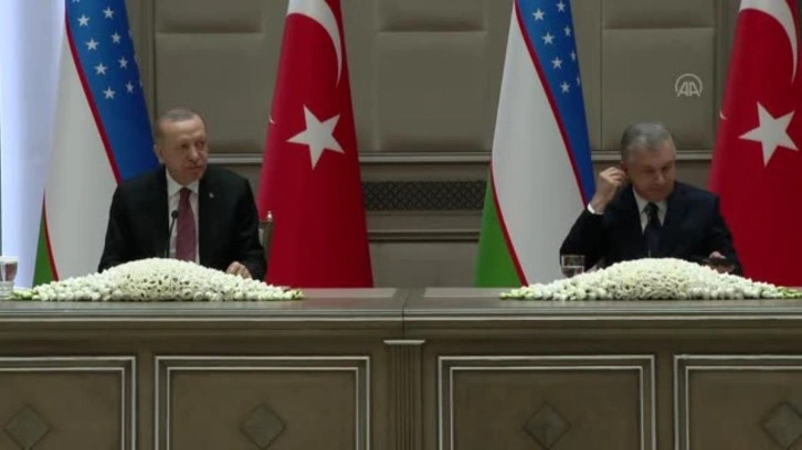 Cumhurbaşkanı Erdoğan, Mirziyoyev ile d&uuml;zenlediği ortak basın toplantısında konuştu: (2)