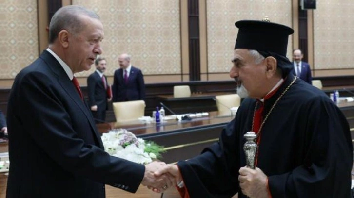 Cumhurbaşkanı Erdoğan, S&uuml;ryani Katolik Patriği'ni kabul etti
