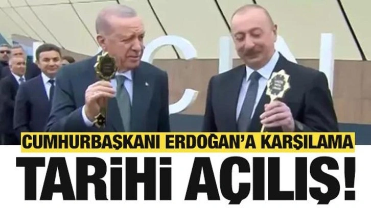 Cumhurbaşkanı Erdoğan ve Aliyev'den Azerbaycan'da tarihi açılış