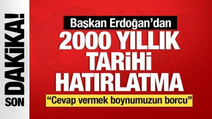 Cumhurbaşkanı Erdoğan'dan 2 bin yıllık T&uuml;rk askeri tarihi hatırlatması