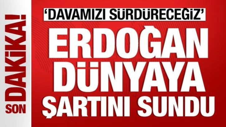 Cumhurbaşkanı Erdoğan'dan d&uuml;nyaya Filistin mesajı: Barış i&ccedil;in şarttır!