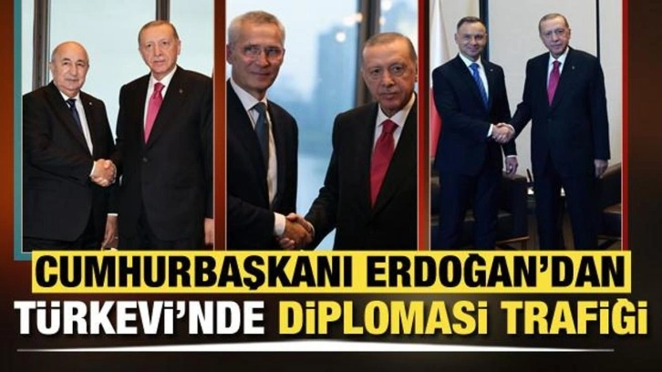 Cumhurbaşkanı Erdoğan'dan T&uuml;rkevi&rsquo;nde diplomasi trafiği