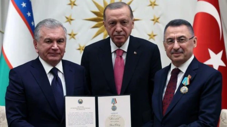 Cumhurbaşkanı Yardımcısı Oktay'a &Ouml;zbekistan'dan Dostluk Nişanı