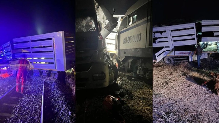 Diyarbakır&rsquo;da feci kaza! Y&uuml;k treni koyun y&uuml;kl&uuml; TIR&rsquo;a &ccedil;arptı