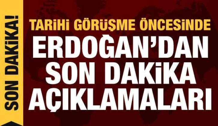 Dolmabah&ccedil;e'deki barış masası &ouml;ncesi Cumhurbaşkanı Erdoğan'dan a&ccedil;ıklama