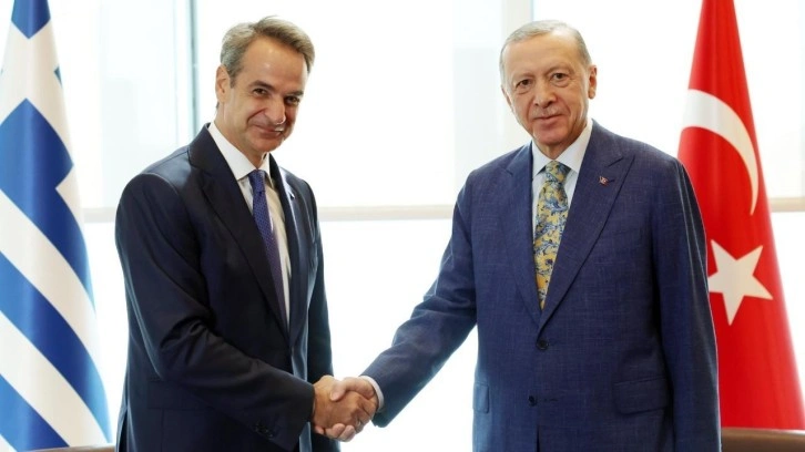 D&uuml;nyanın g&ouml;z&uuml;, Cumhurbaşkanı Erdoğan ile Mi&ccedil;otakis'in g&ouml;r&uuml;şmesinde
