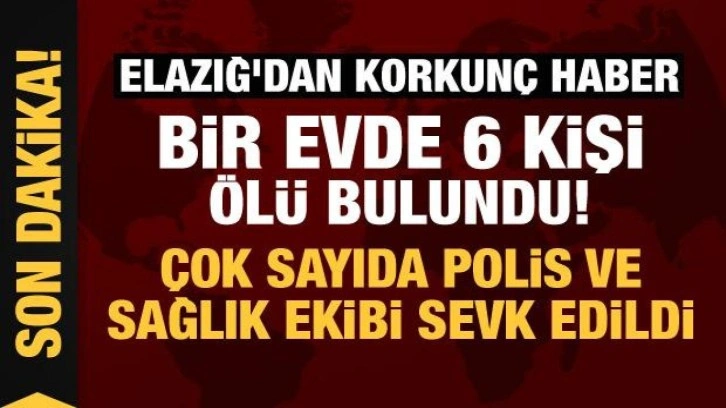 Elazığ'da bir evde 6 kişi &ouml;l&uuml; bulundu!