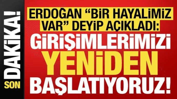 Erdoğan 'bir hayalimiz var' deyip a&ccedil;ıkladı: Girişimlerimizi yeniden başlatıyoruz!