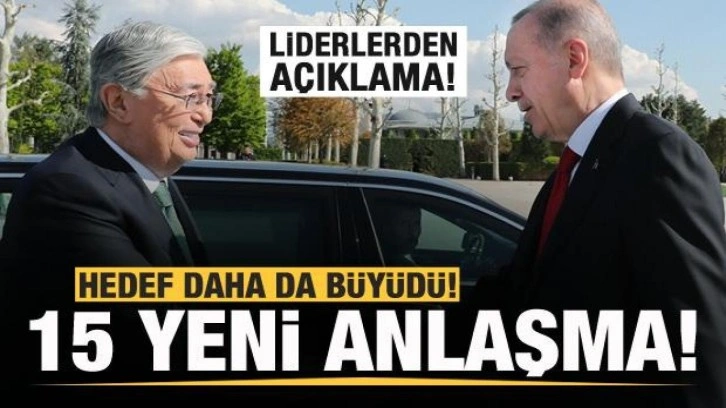 Erdoğan ve Tokayev'den a&ccedil;ıklama! 15 anlaşma imzalandı!