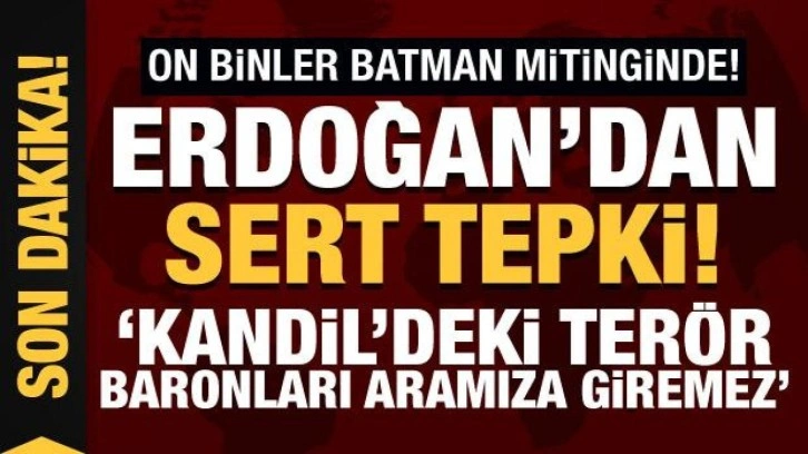 Erdoğan'ı Batman'da on binler karşıladı: Kandil'deki ter&ouml;r baronları aramıza giremez!