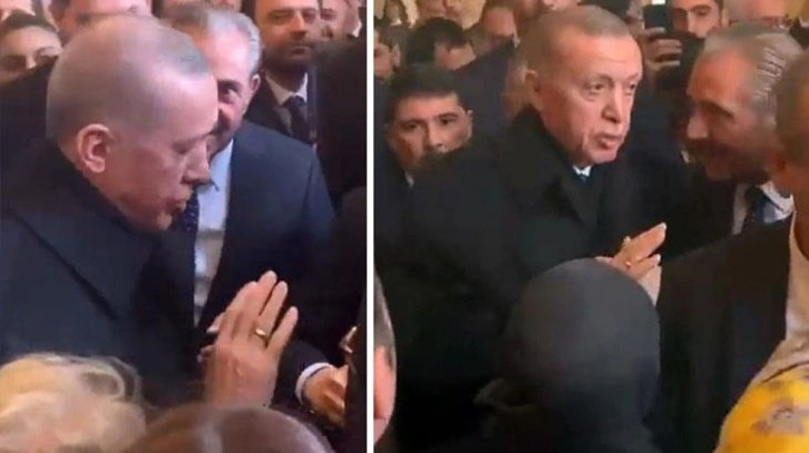 Erdoğan'la g&ouml;r&uuml;şmek isteyen aday adayının ısrarı ortaya ilgin&ccedil; g&ouml;r&uuml;nt&uuml;ler &ccedil;ıkardı