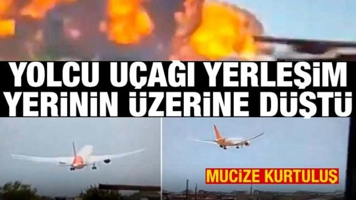 Hindistan'da yolcu uçağı yerleşim yerine düştü