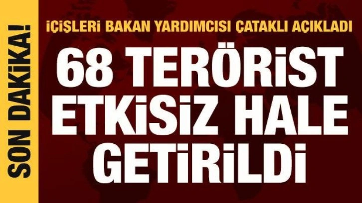İ&ccedil;işleri Bakanlığı: Bir ayda 68 ter&ouml;rist etkisiz hale getirildi