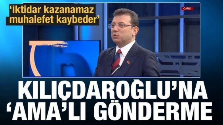 İmamoğlu'ndan Kılı&ccedil;daroğlu'na canlı yayında 'ama'lı adaylık g&ouml;ndermesi