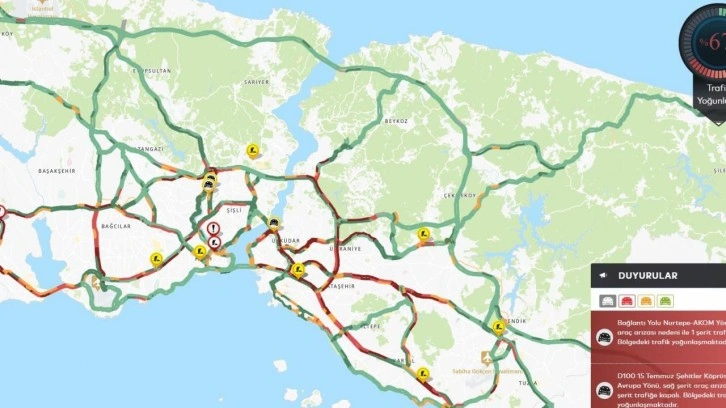İstanbul'da haftanın ilk günü yoğun trafik