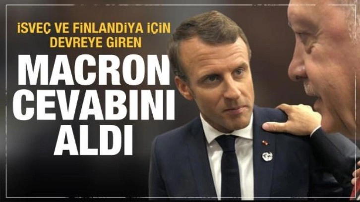 İsve&ccedil; ve Finlandiya i&ccedil;in devreye giren Macron, Erdoğan'dan cevabını aldı