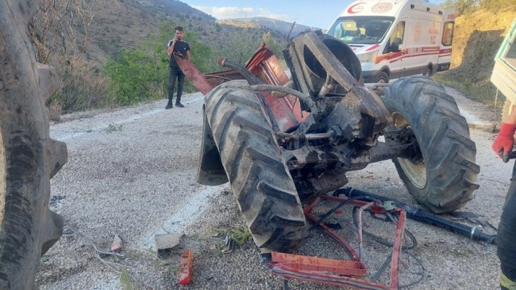 Karaman'da feci kaza! Devrilen traktörün sürücüsü öldü
